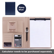 Load image into Gallery viewer, A4 PU Leather Folder Padfolio job executive Multi-function Office Organizer Planner Notebook School Office Folder for Documents